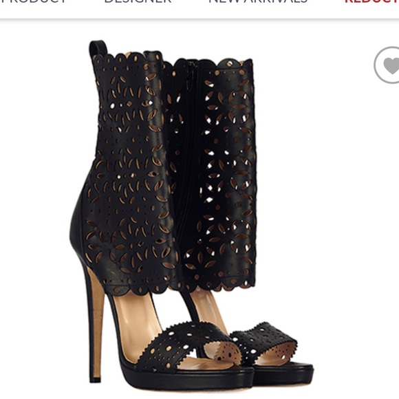 NWOT Oscar De La Renta x Sergio Rossi SEC Laser Cut Stiletto Bootie … - Picture 2 of 9